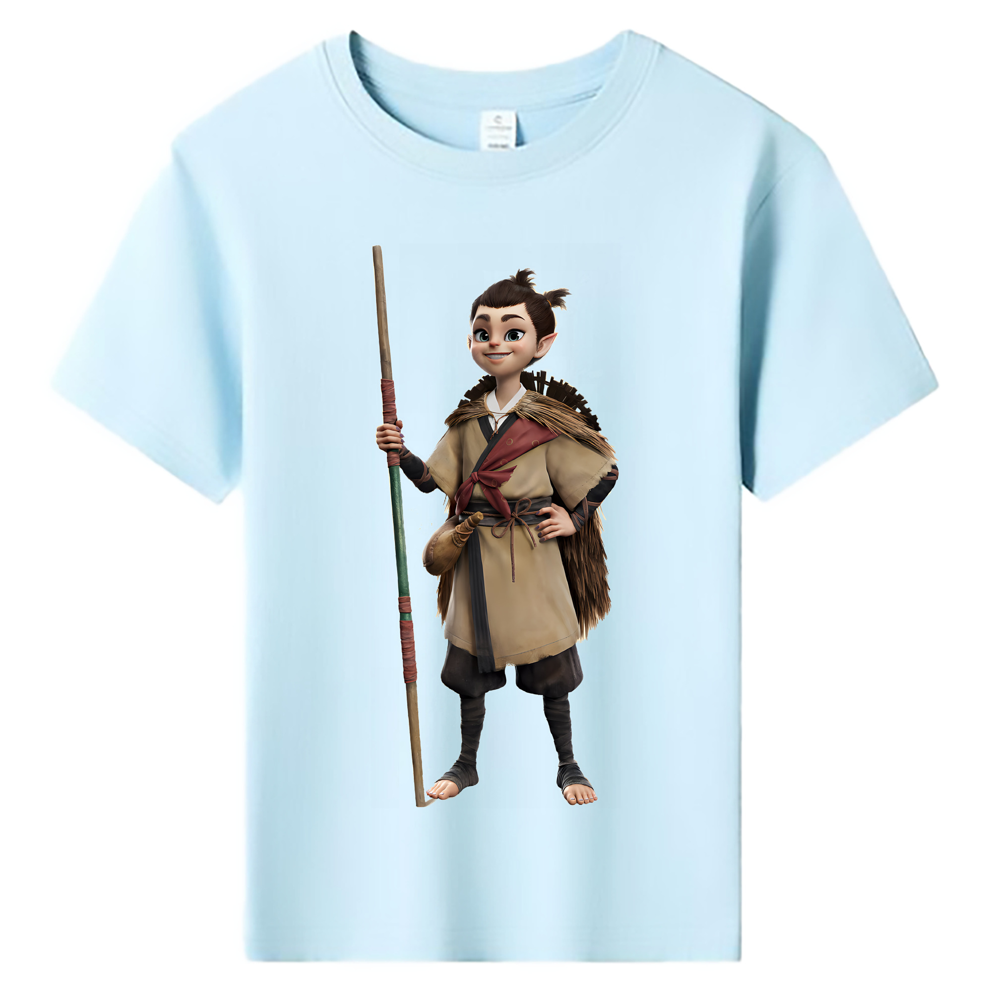 （画像用） Ne Zha 2 ナタ 魔童の大暴れ 綿100％キッズTシャツ（フロントプリント）